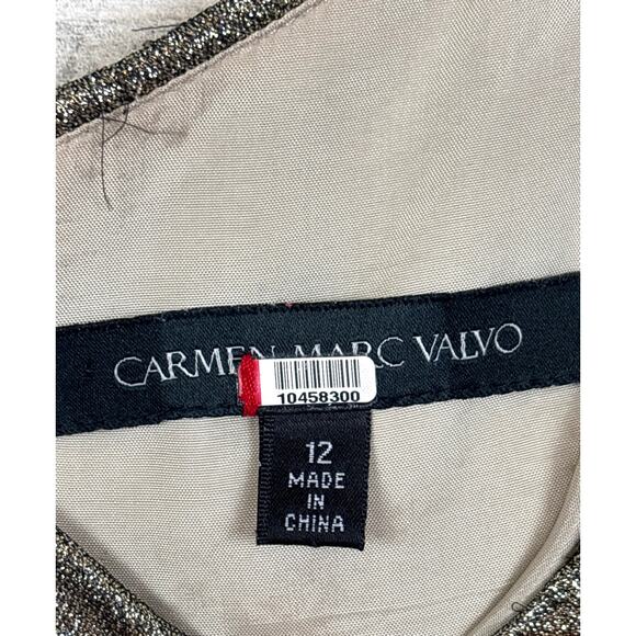 Carmen Marc Valvo Women’s 12 Silver Goddess One Shoulder Designer Formal Gown - Picture 4 of 5